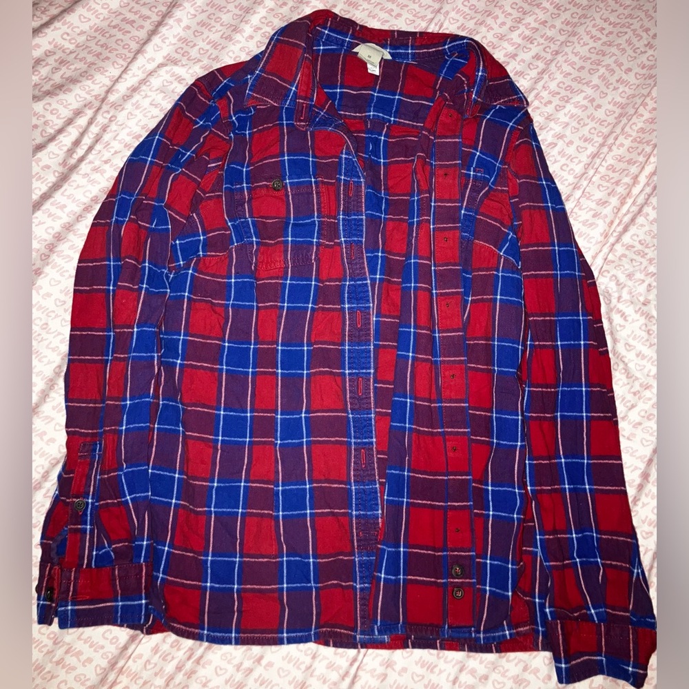 Duluth Trading Co Red and Blue Checkered Shirt
